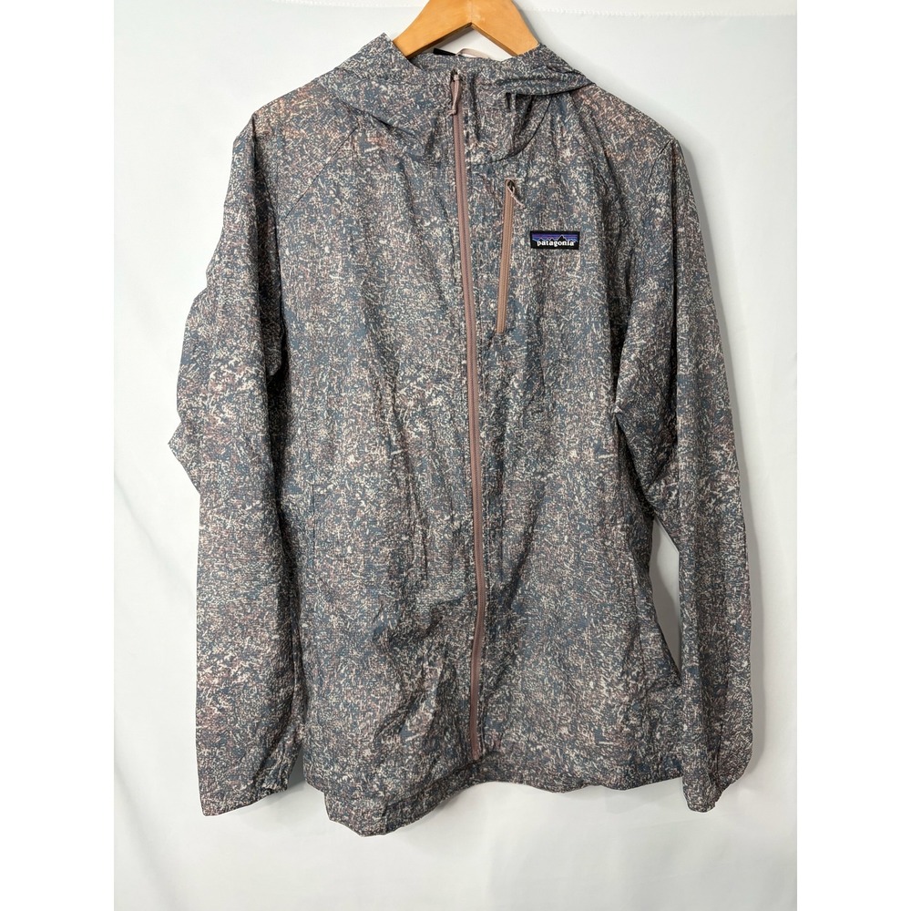Patagonia Houdini Windproof Running Jacket Womens Large Abstract Print Full Zip